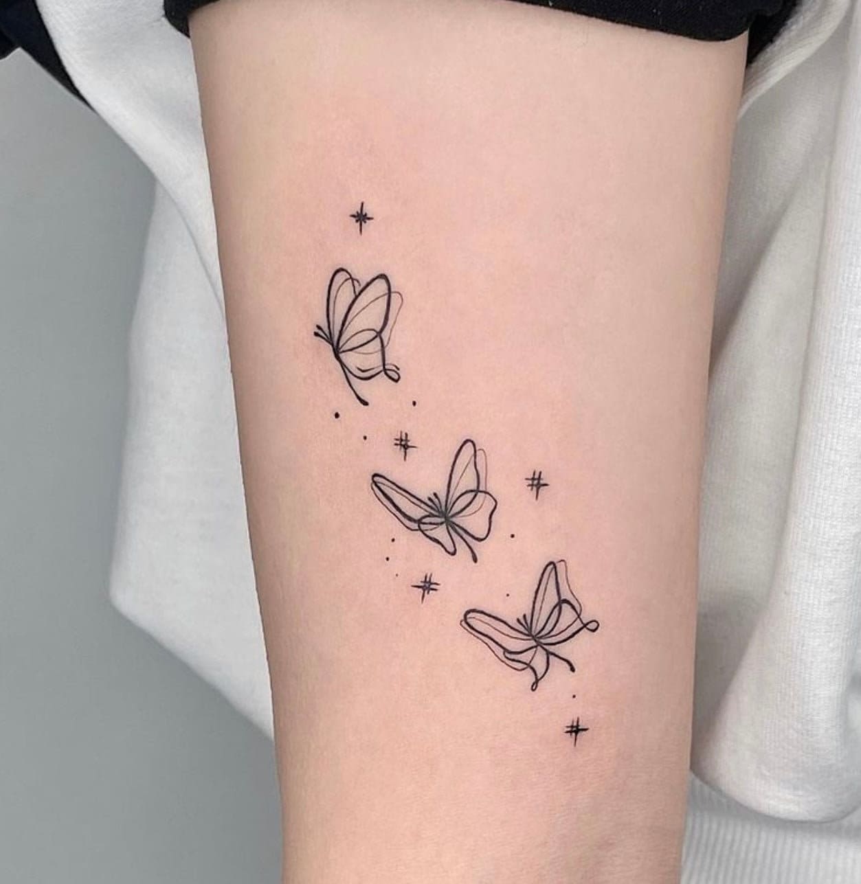 Lined Butterfly Tattoo