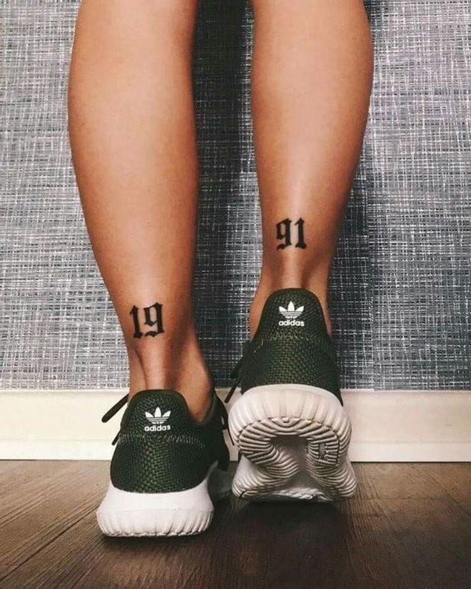Yazz Ink - - 1 9 9 9 - Looooove doing these kind of birth year tattoos!  —————— . . . . #yazzink #yeartattoo #birthyeartattoo #birthdatetattoo  #numbertattoo #ankletattoo #darkartists #tattooinspiration #smalltattoos  #cutetattoos #tattoosforgirls ...