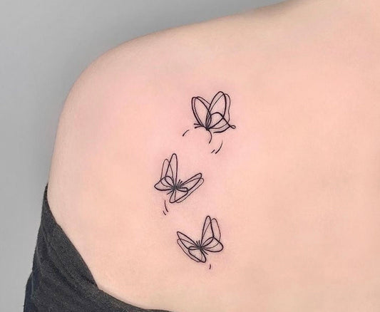 Lined Butterfly Tattoo