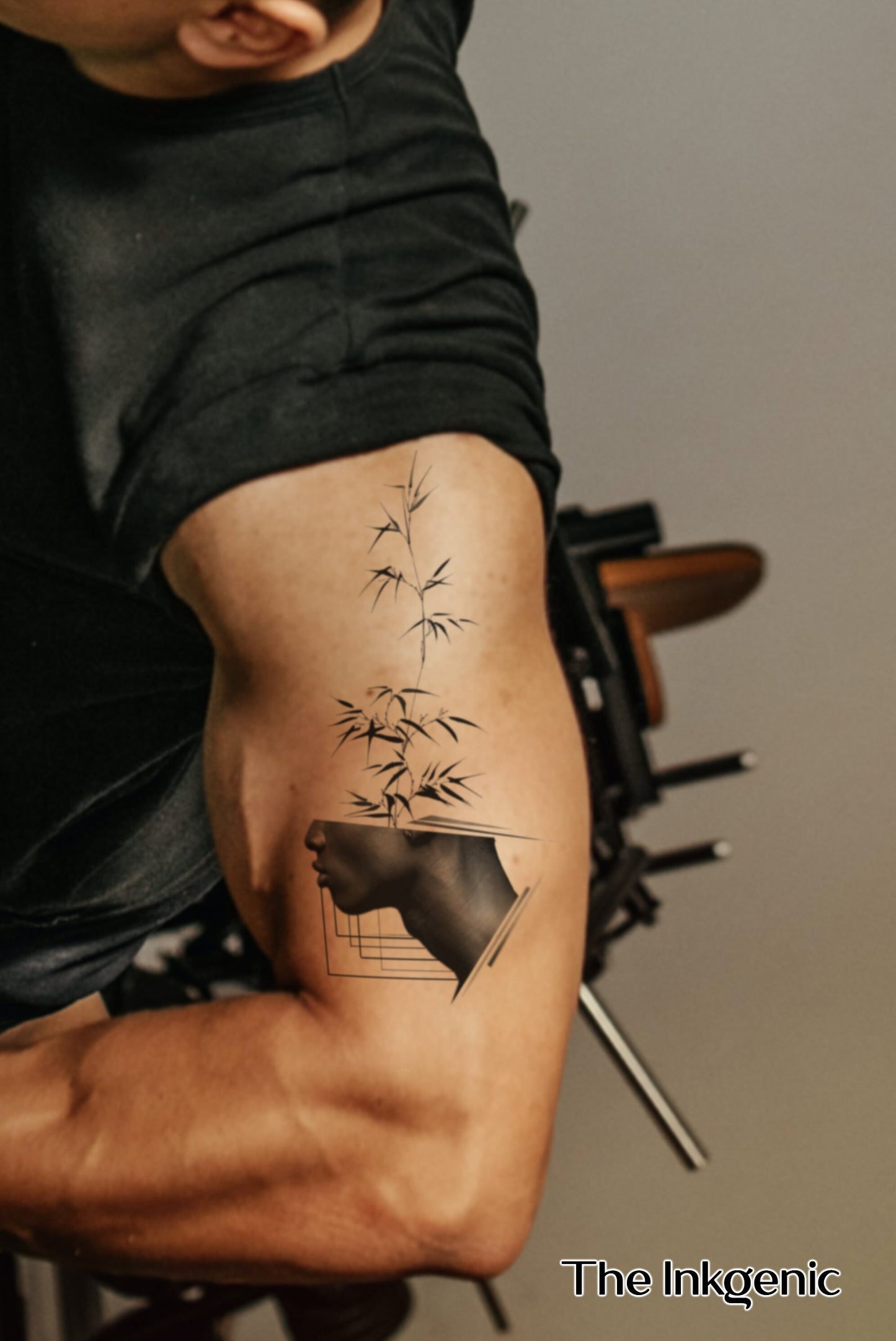 Bamboo Man Tattoo | Temporary Tattoo | Flash Tattoo | Fake Tattoo |