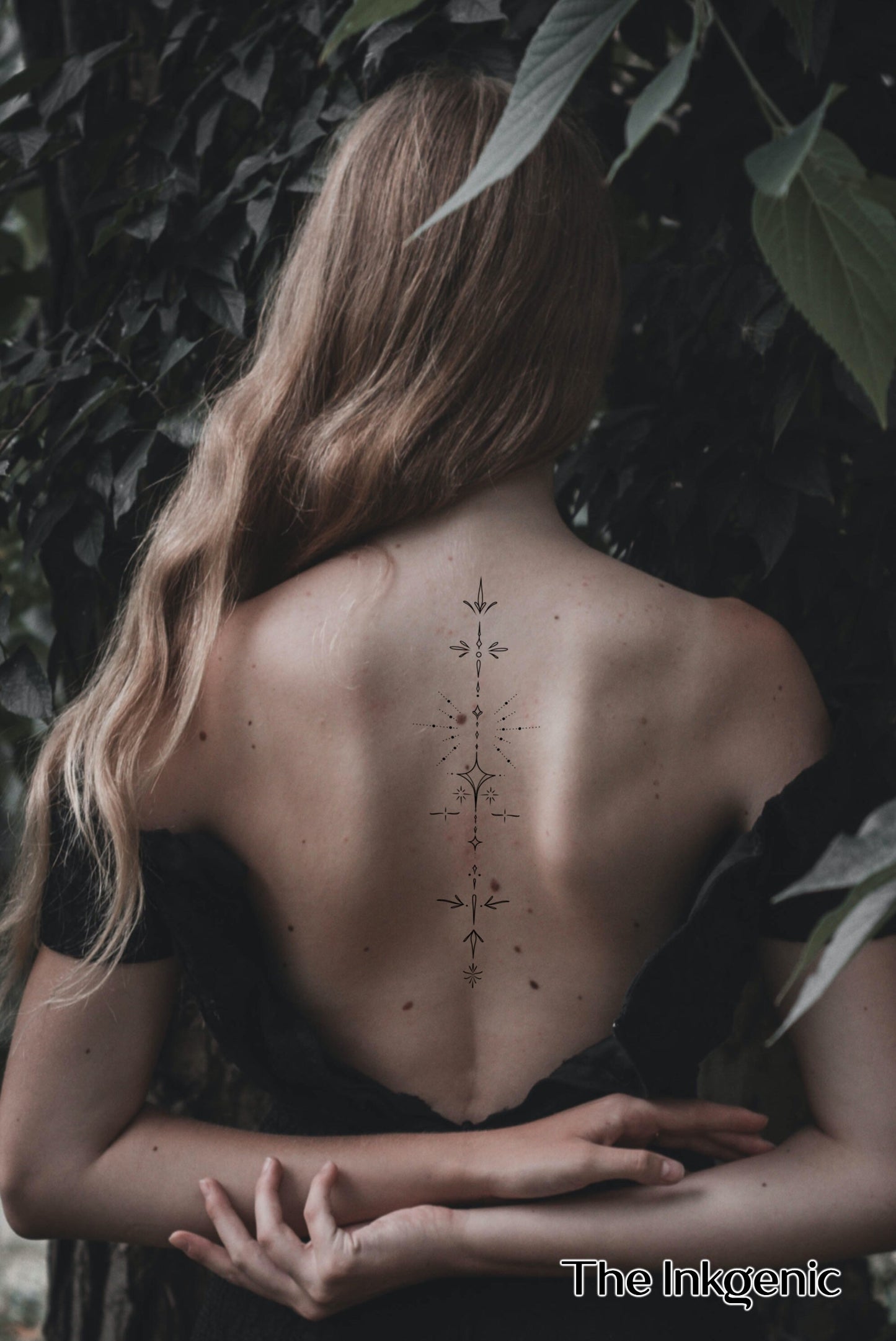 Ornamental Star Tattoo | Temporary Tattoo | Spine Tattoo | Back Tattoo | Rib Tattoo | Fake Tattoo