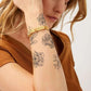 Peony Tattoos - Set of 7 l Temporary Tattoo | Flowers Tattoo | Leaves Tattoo | Women Tattoo