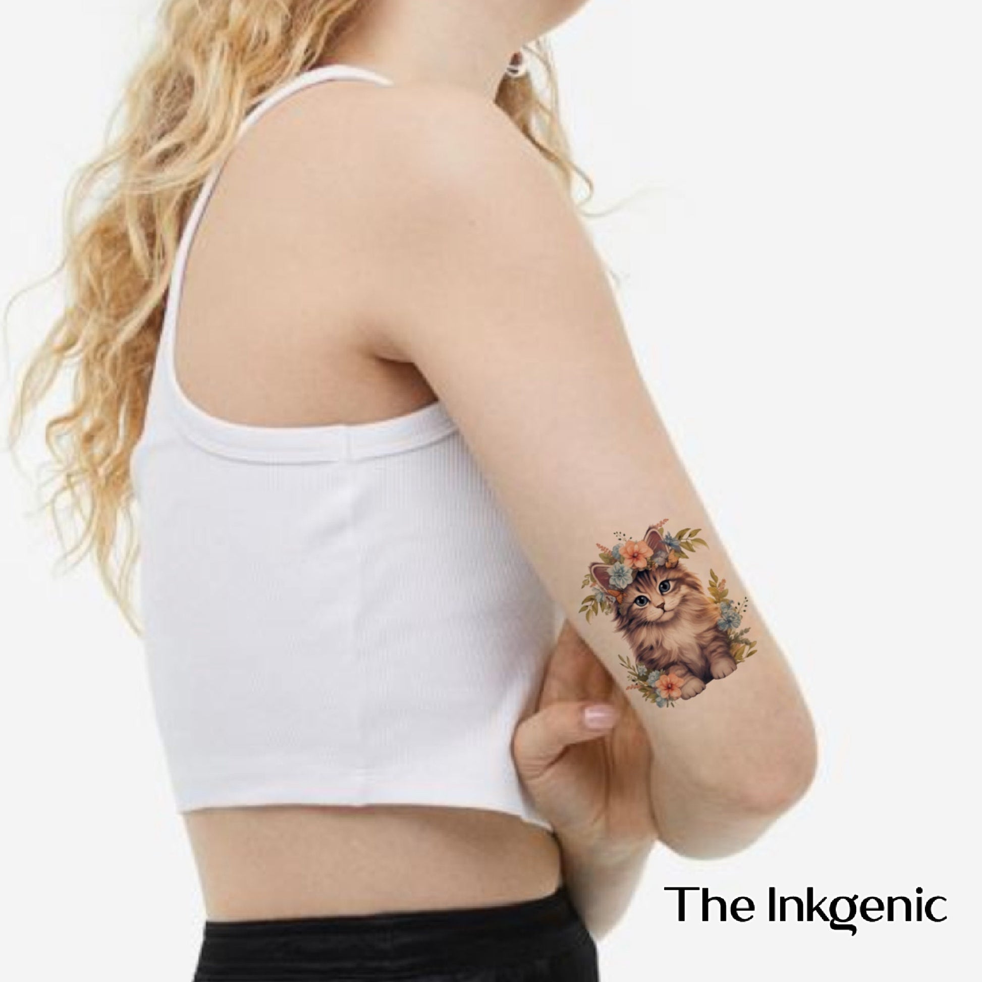 Watercolor Kitten Set - Cat Tattoo - Temporary Tattoo - Flash Tattoo - Woman Tattoo