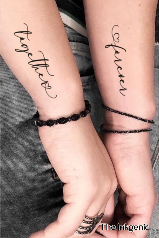 Together Forever Matching Tattoo | Family Tattoo | Bestfriend Tattoo | Sister Tattoo | Sibling Tattoo | Love Tattoo l Couple Tattoos