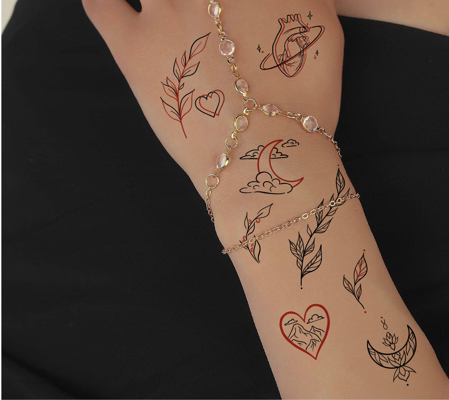 Red Tattoo Collection | Temporary Tattoo | Flash Tattoo | Fake Tattoo | Women Tattoos