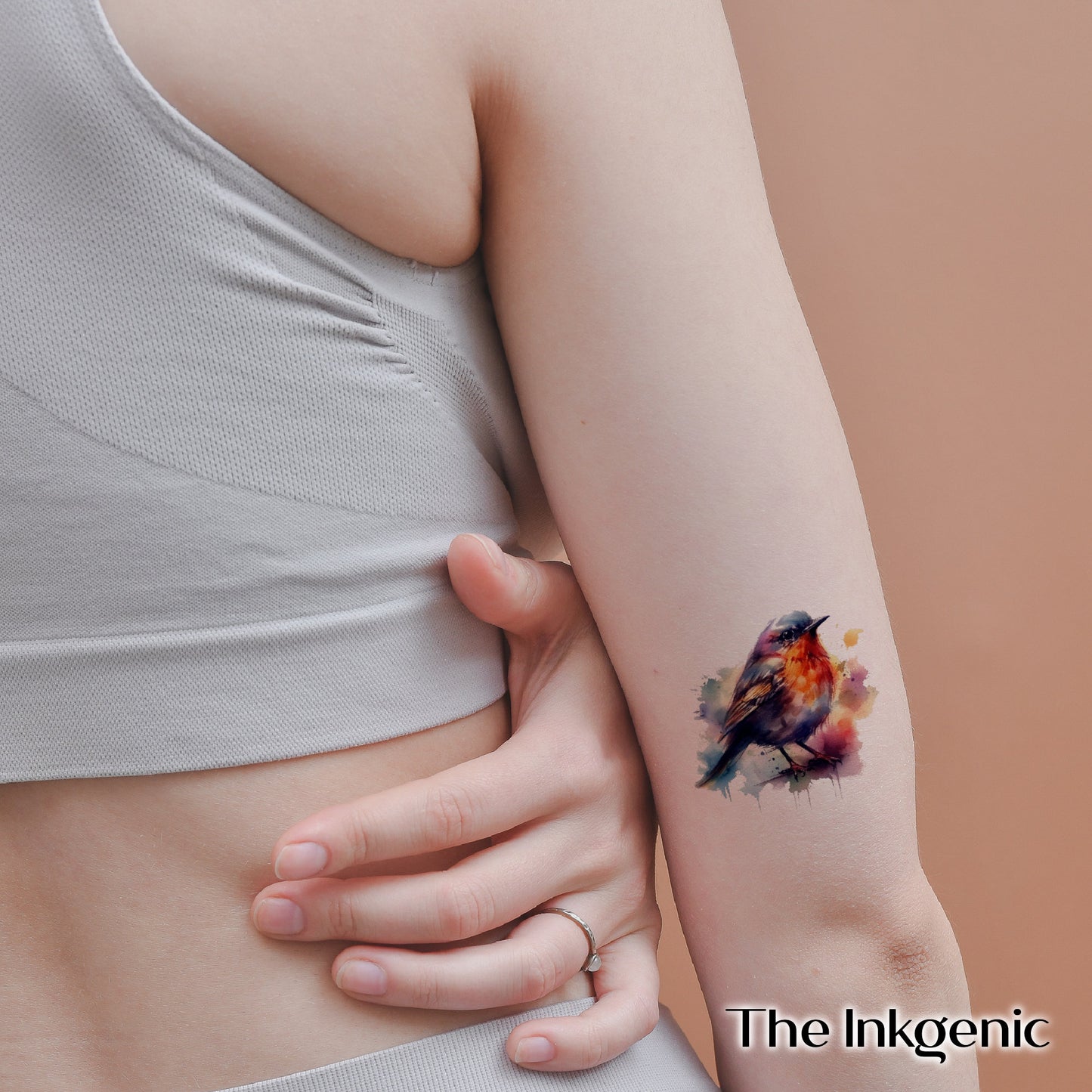 Watercolor Bird Temporary Tattoo l Flash Tattoo l Woman Tattoo