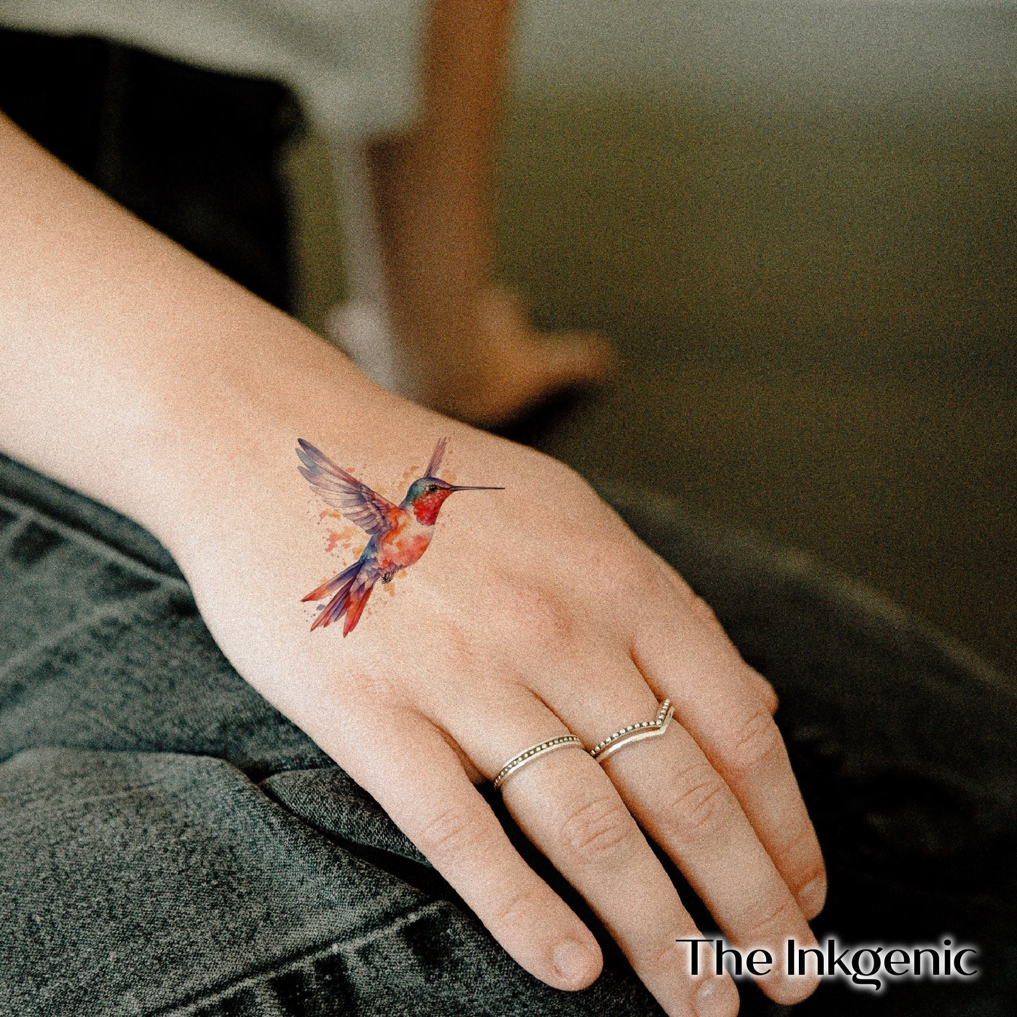 Fine Line Hummingbird Temporary Tattoo - Set of 3 – Little Tattoos