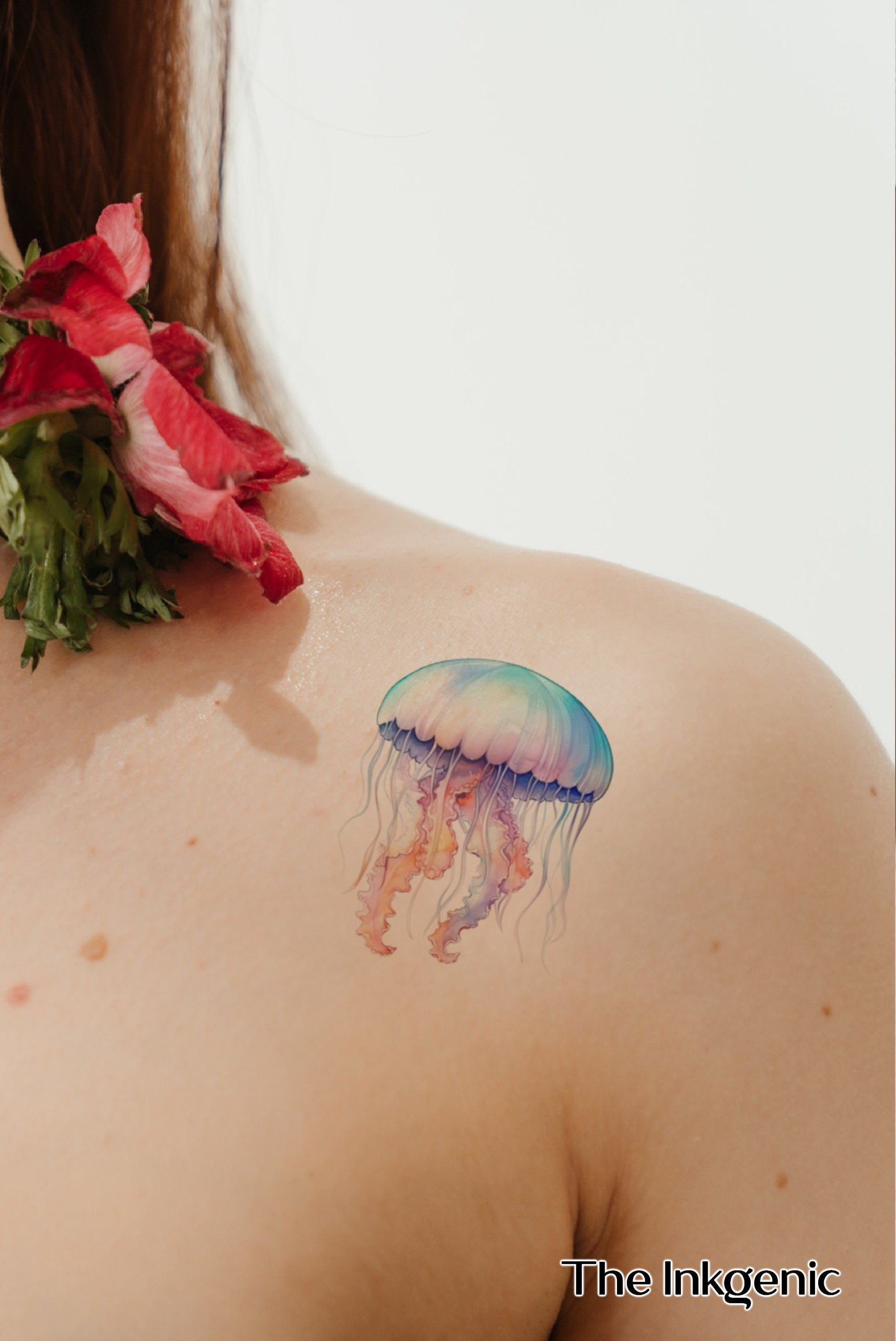 Watercolor Jellyfish Temporary Tattoo