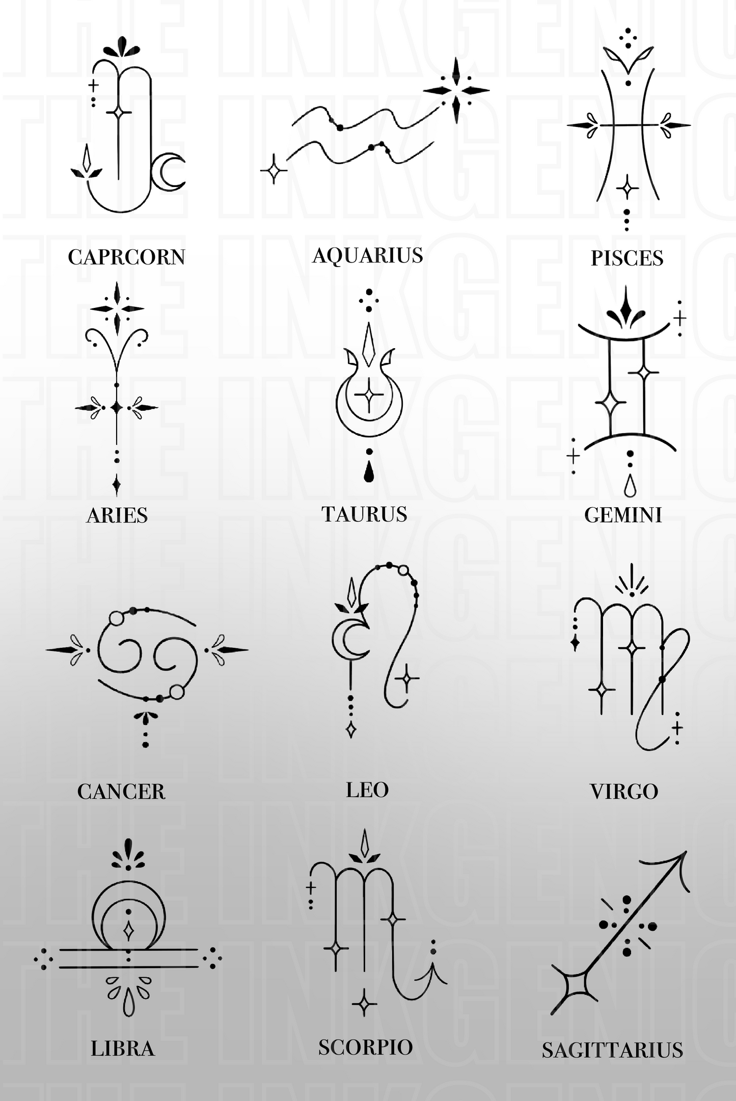 Ornamental Zodiac Signs - Set of 2